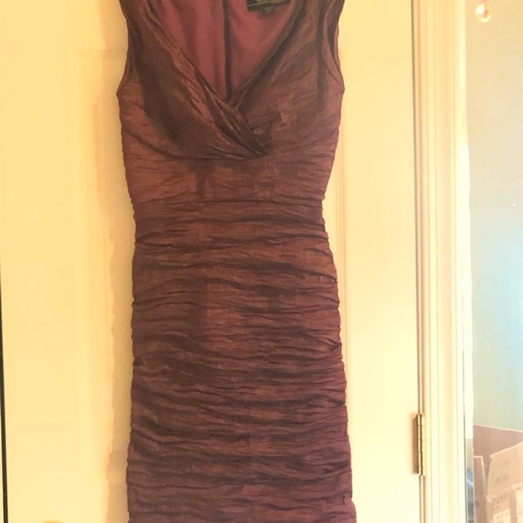 Nicole Miller bodycon dress in eggplant color - Picture 1 of 5